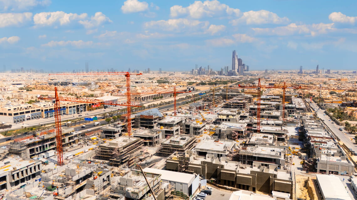 View of the Prime Business Resort construction site in Riyadh