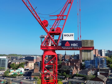 Second life for a tower crane: refurbished WOLFF 100 B powers the Hive project in Sheffield, UK